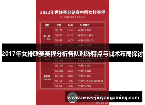 2017年女排联赛赛程分析各队对阵特点与战术布局探讨