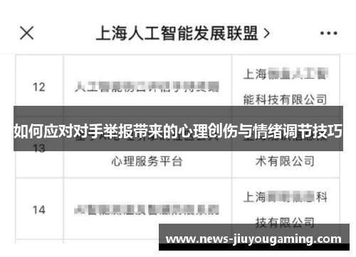 如何应对对手举报带来的心理创伤与情绪调节技巧