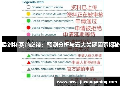 欧洲杯赛前必读：预测分析与五大关键因素揭秘